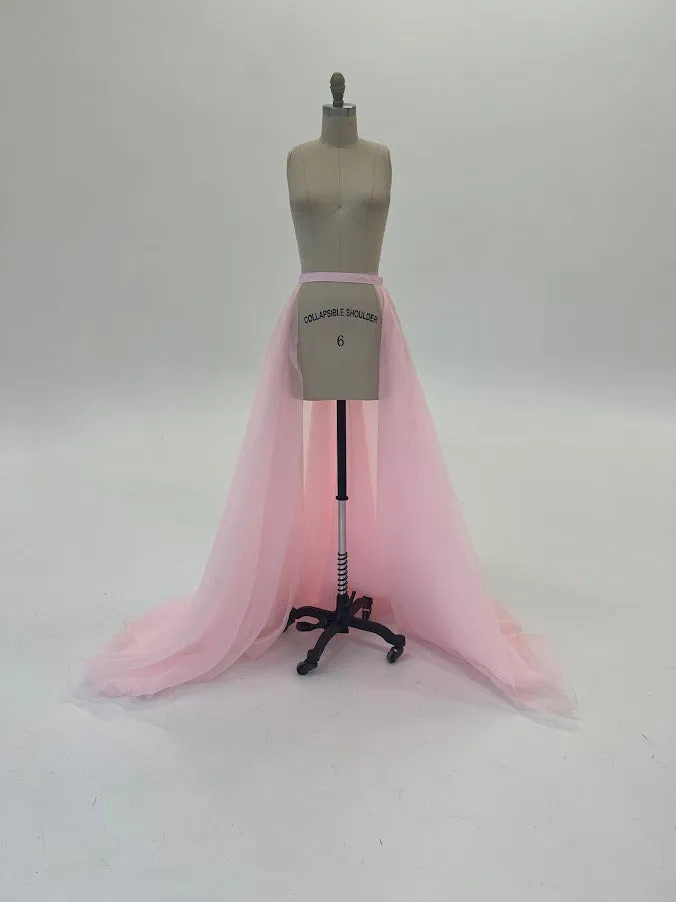 Ashley Lauren 1740 Size 2 BLACK Long Organza Overskirt Wire Hem Pageant Prom Layers