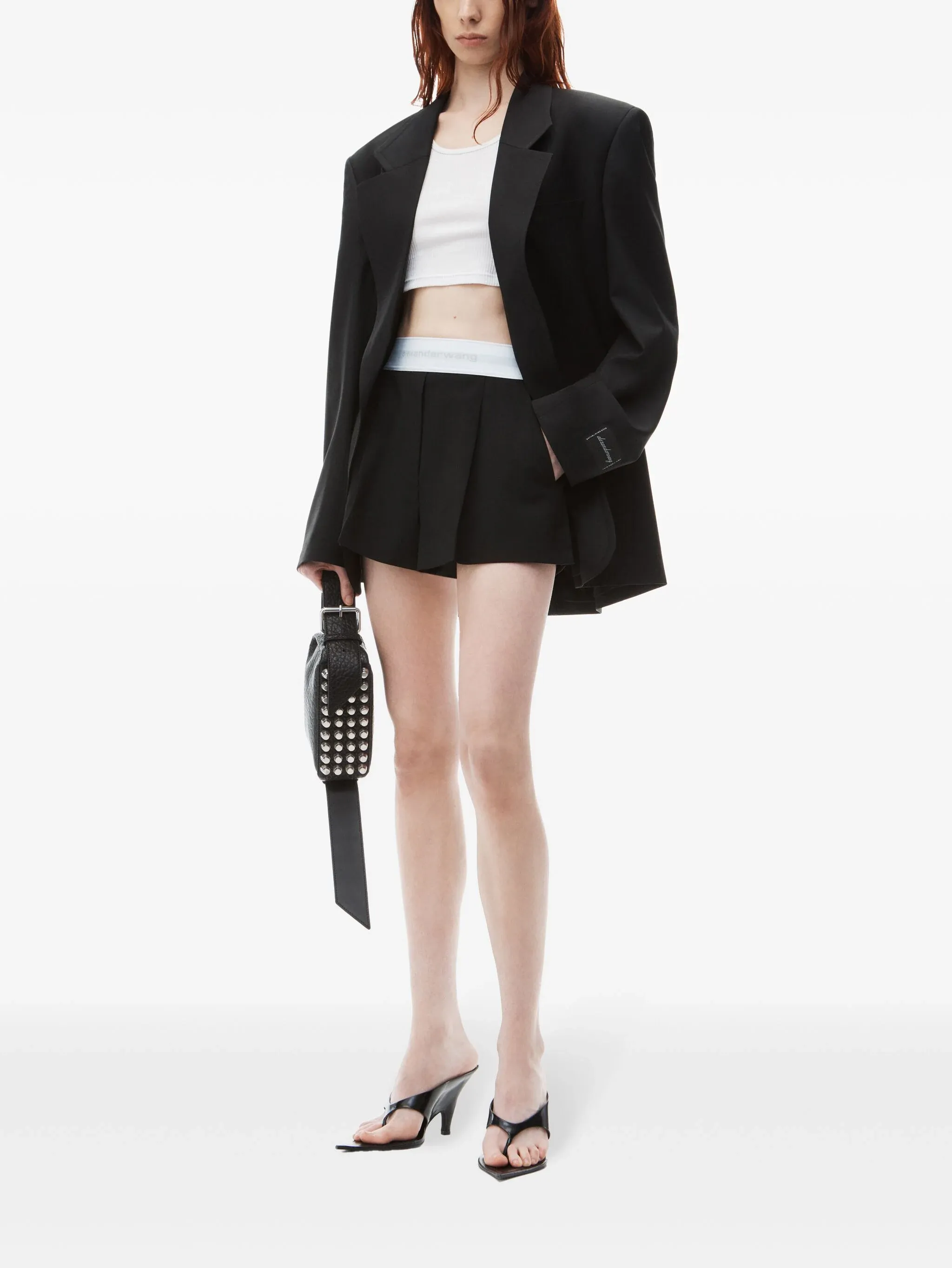 High-Waist Pleated Short With Logo Elastic
