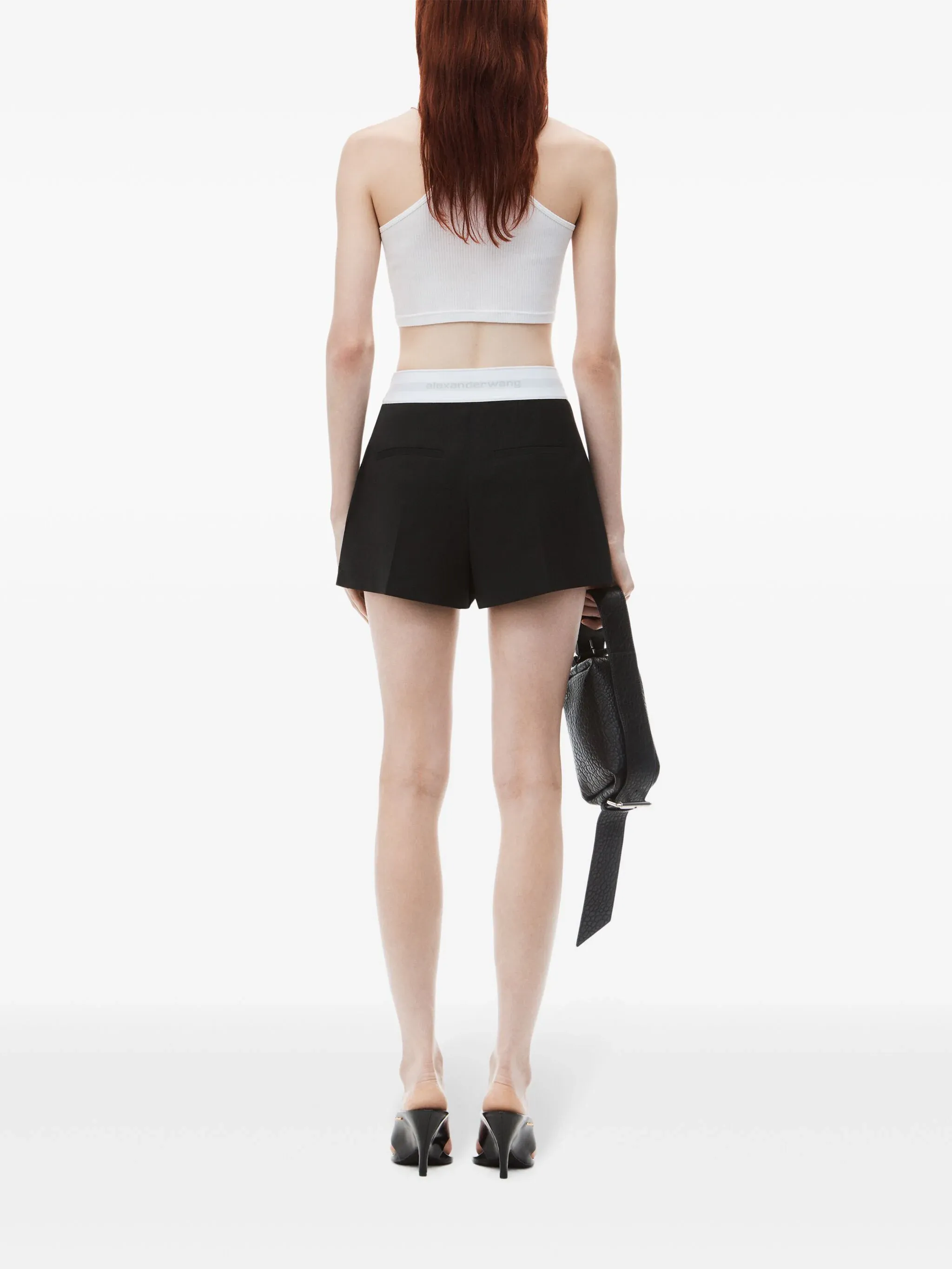 High-Waist Pleated Short With Logo Elastic