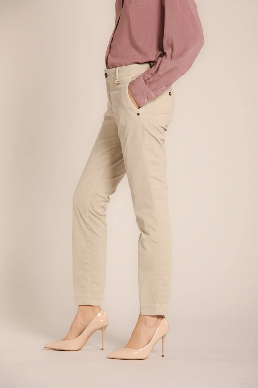 Jaqueline Archive women's  chino pants in velvet 1000-striped curvy fit