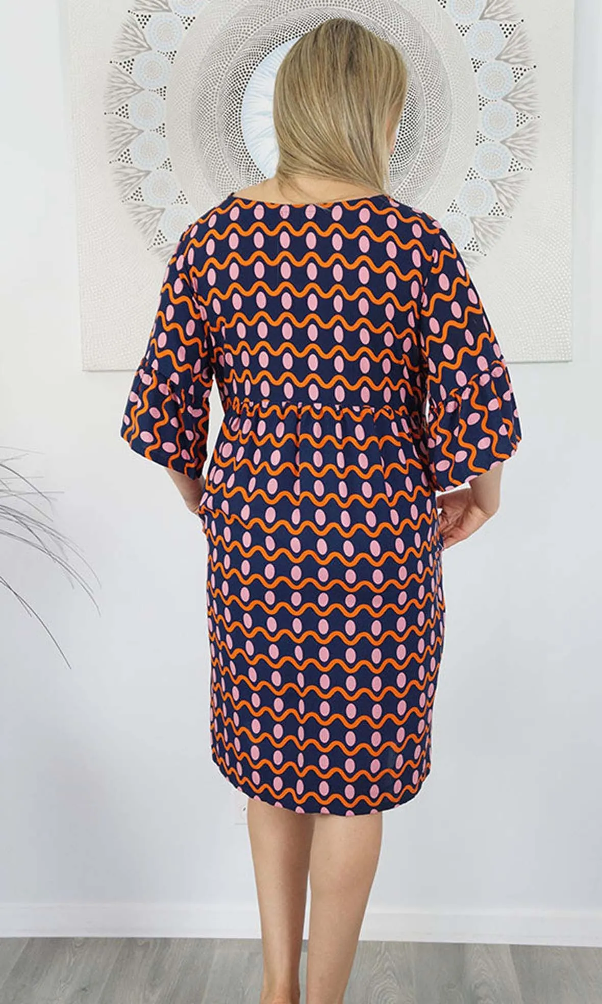 Rayon Millie Dress Waves, More Colours