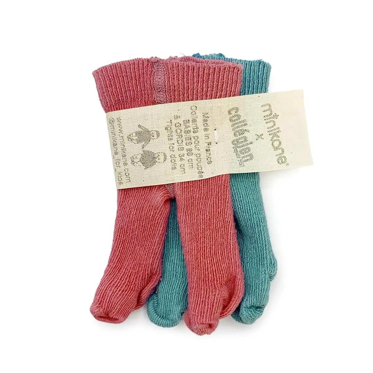 Tights (28cm & 34cm Doll) in Rose Litchi / Lagon by Minikane X Collegien